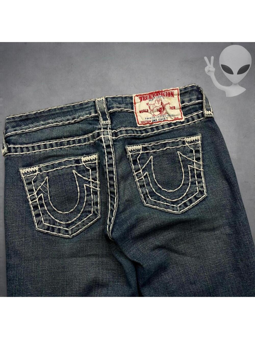True Religion Bootcut Jeans 27 Thick Stitch Gina Supert USA
